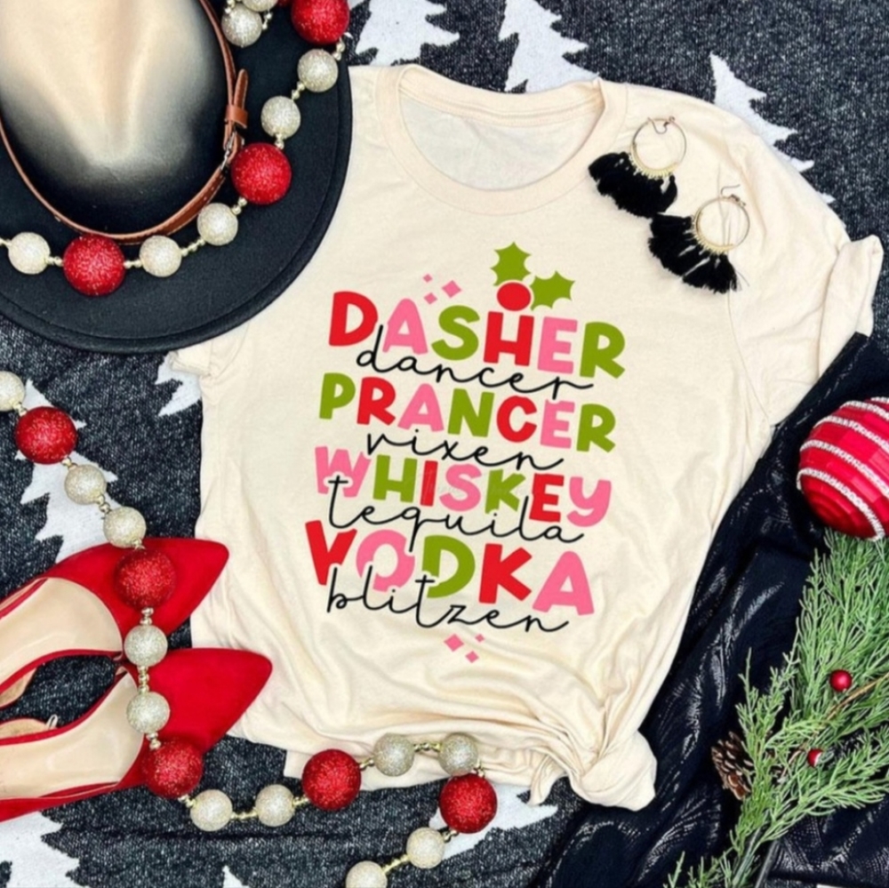 Dancer Prancer Vodka Blitzen Sport Gray TShirt